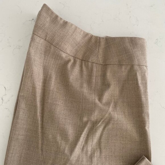 Piazza Sempione Designer Lightweight Wide Leg Hi Waist Pants Heather Tan Sz S - Picture 4 of 9